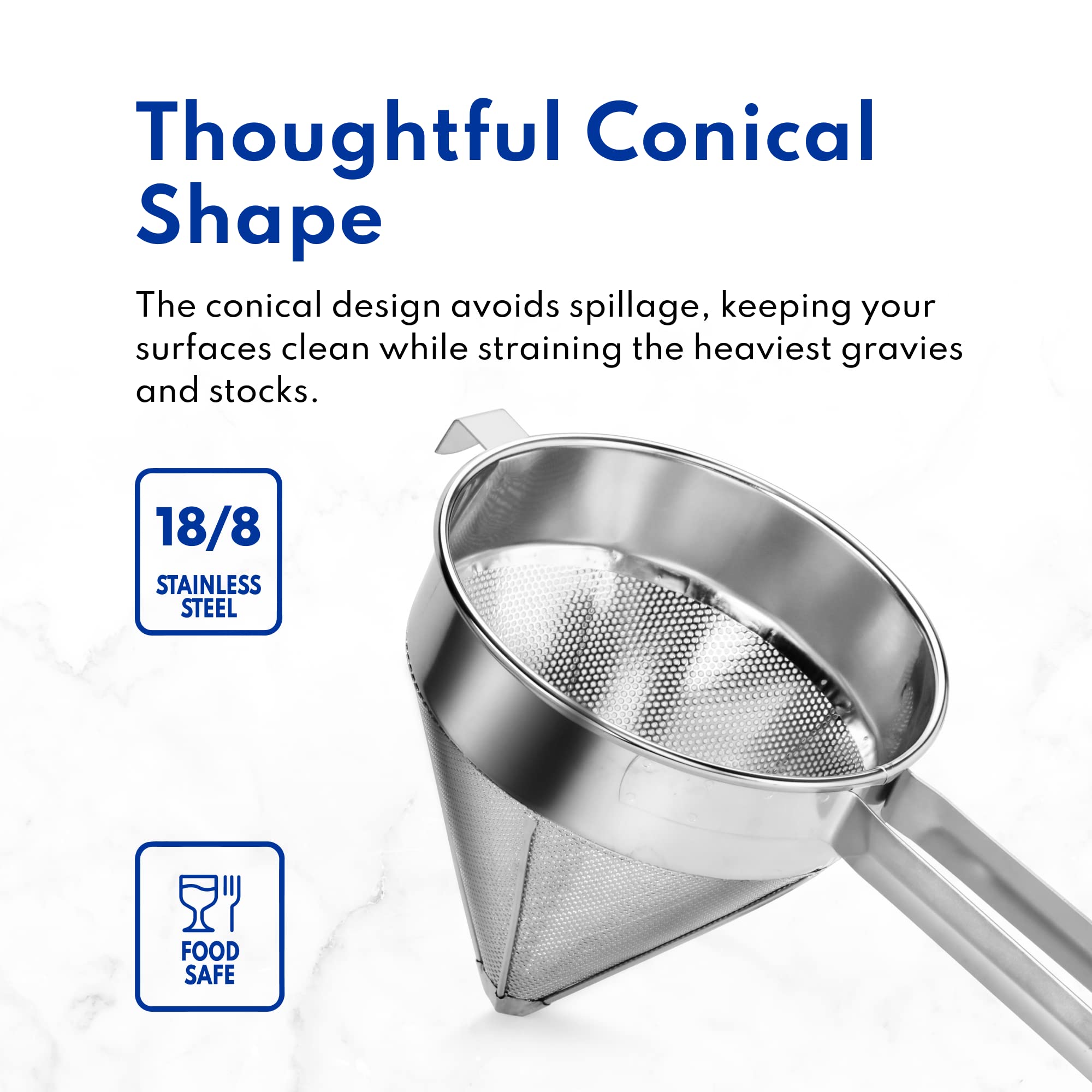 New Star Foodservice stacked strainers showing space-saving commercial storage benefit
