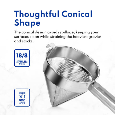 New Star Foodservice stacked strainers showing space-saving commercial storage benefit