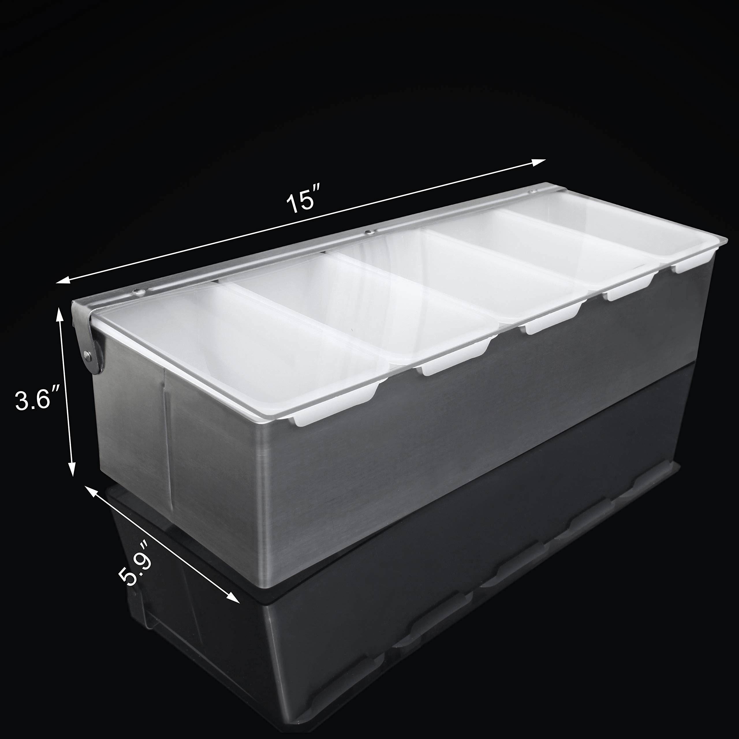 New Star Foodservice hinged lid open displaying easy access to pint inserts for fast prep
