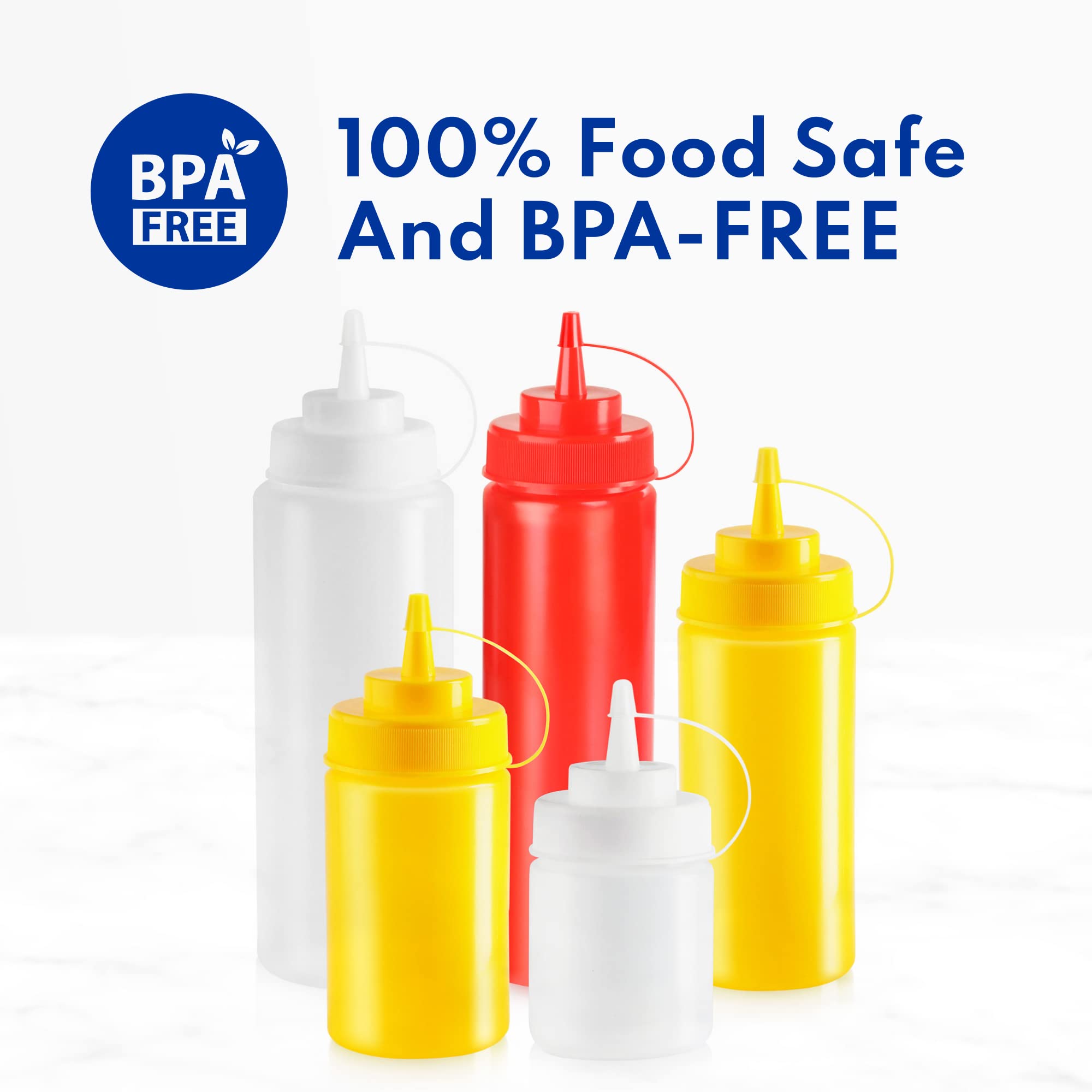 New Star Foodservice bottle held in hand to show 32 oz scale for portioning