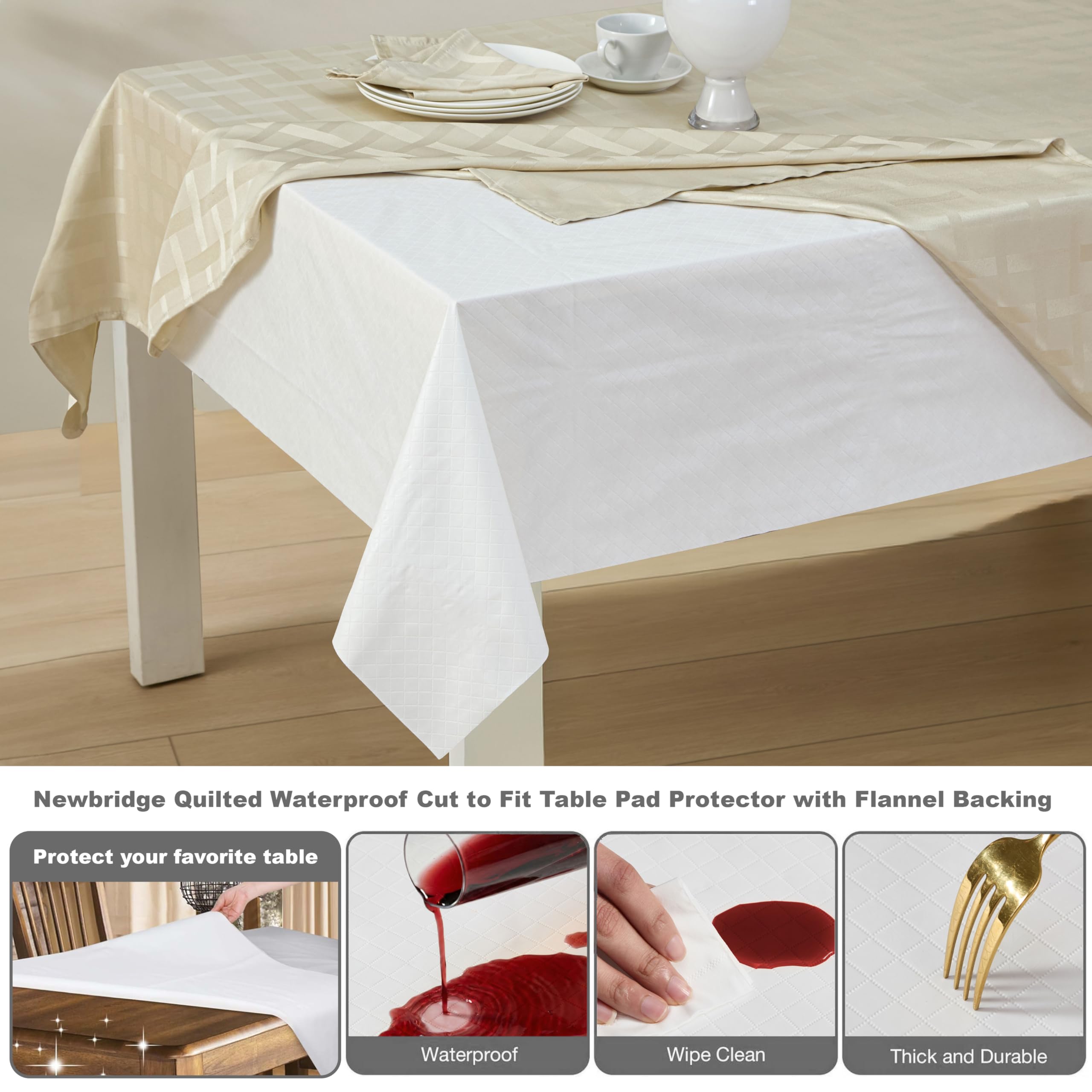 Newbridge flannel backing close detail for nonslip tabletop protection