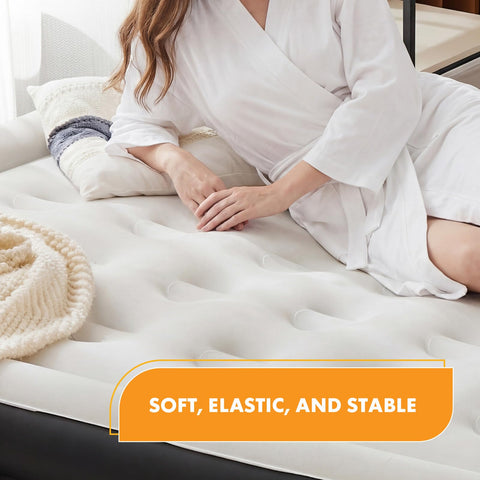 NEWBULIG close-up of flocked top for soft, breathable sleep benefit