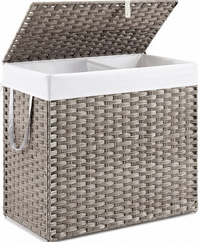 NEWBULIG front view with lid showing organized, neat laundry storage benefit