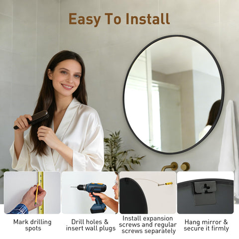 NEWBULIG mirror leaning on dresser in lifestyle shot showing flexible placement options