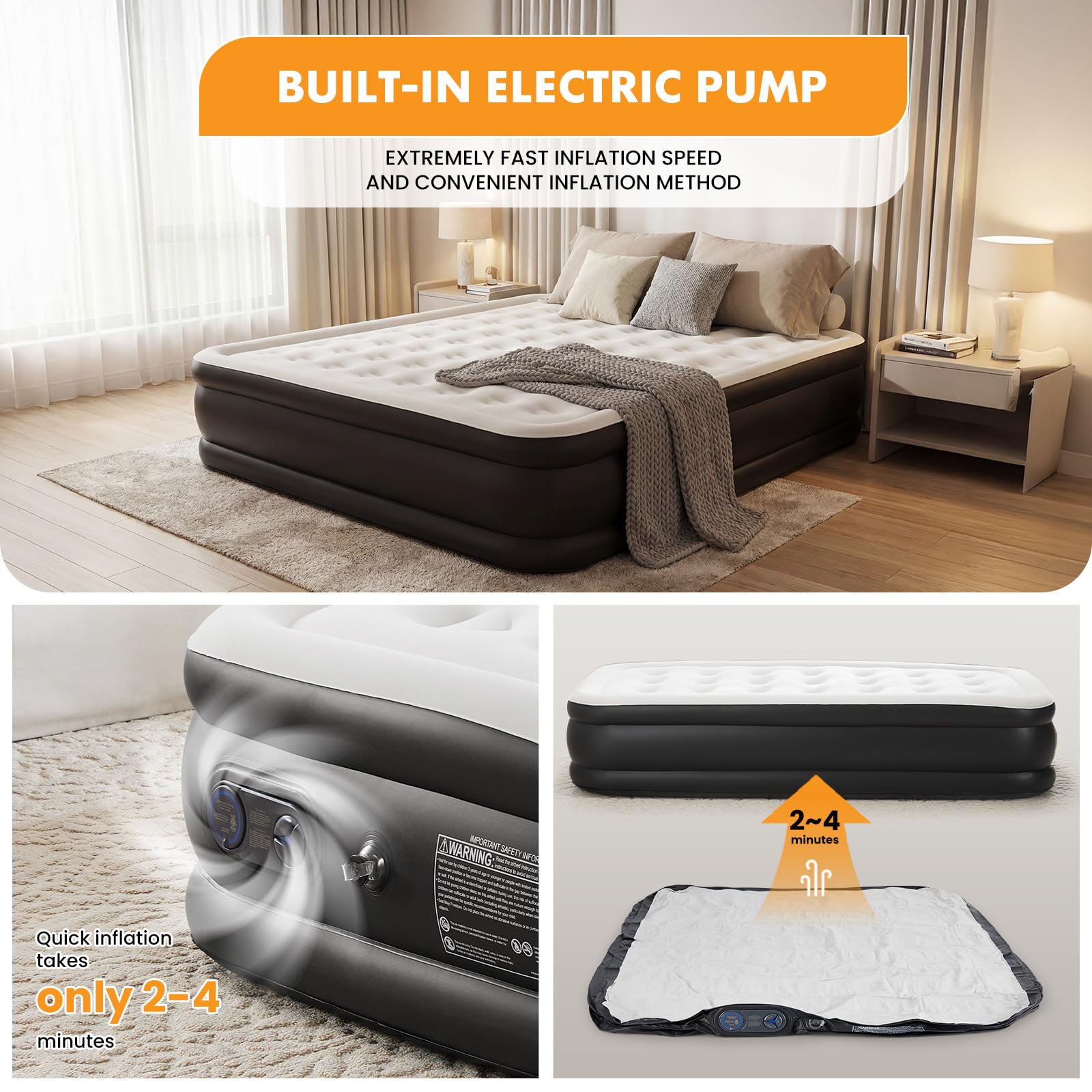 NEWBULIG mattress folded in carry bag for compact transport and storage