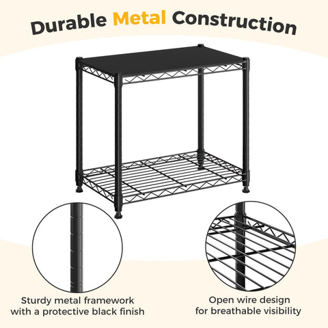 NEWBULIG shelf loaded with boxes demonstrating 200 lb per-shelf capacity and strength