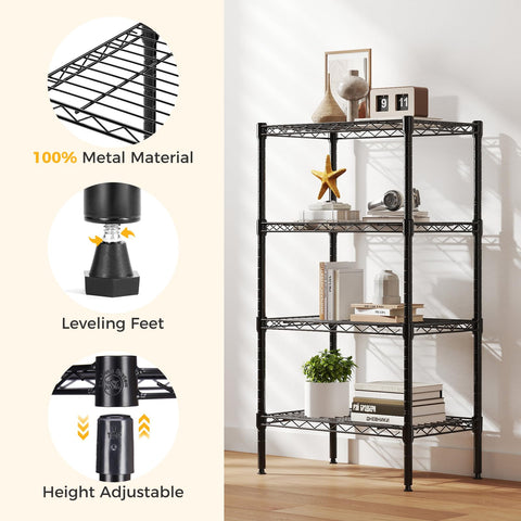 NEWBULIG side profile showing adjustable tier heights for tall items