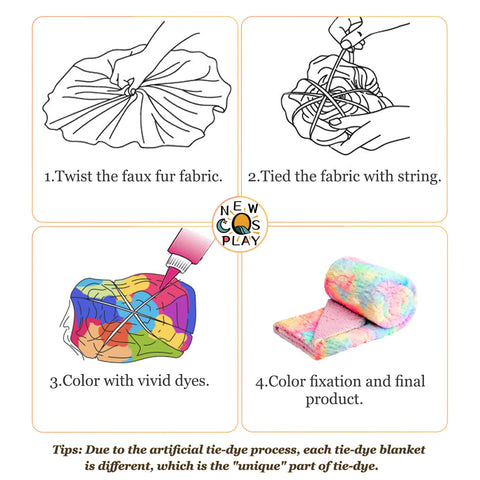 NEWCOSPLAY packaging and label showing care instructions and quality