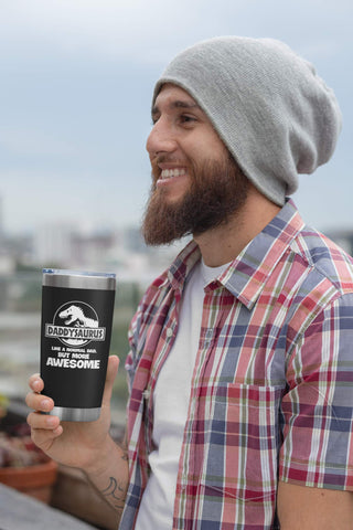 NewEleven tumbler in car cupholder showing travel-ready stability