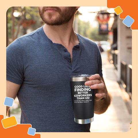 NewEleven tumbler beside phone showing 20 oz capacity and size clarity