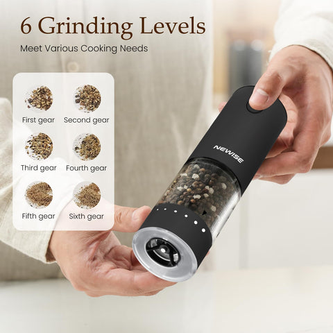 Newise LED illumination over bowl for precise, mess-free seasoning