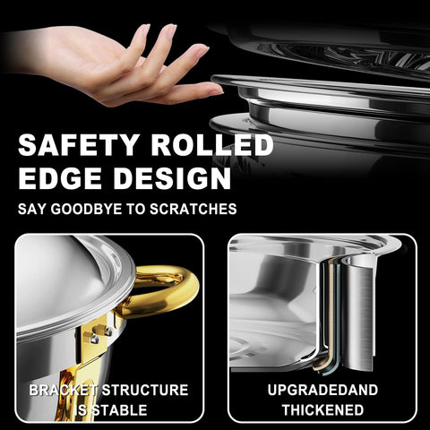 NEWKITCHEN lid and ergonomic handle close-up for easy lift and hygienic serving
