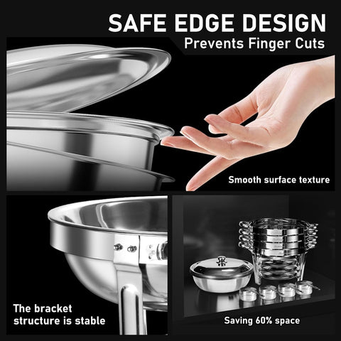 NEWKITCHEN stacked chafing parts compactly stored to save space after events