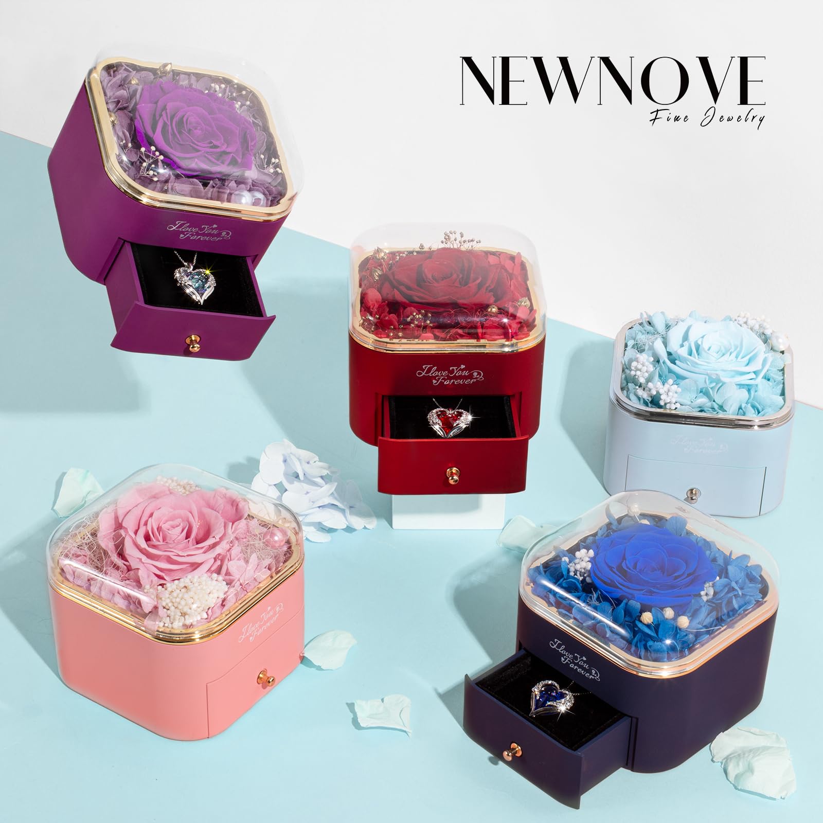 NEWNOVE gift box side profile showing neat presentation and compartments