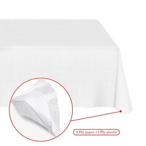 NEWOOK table set for party with tablecloth offering tidy, disposable convenience