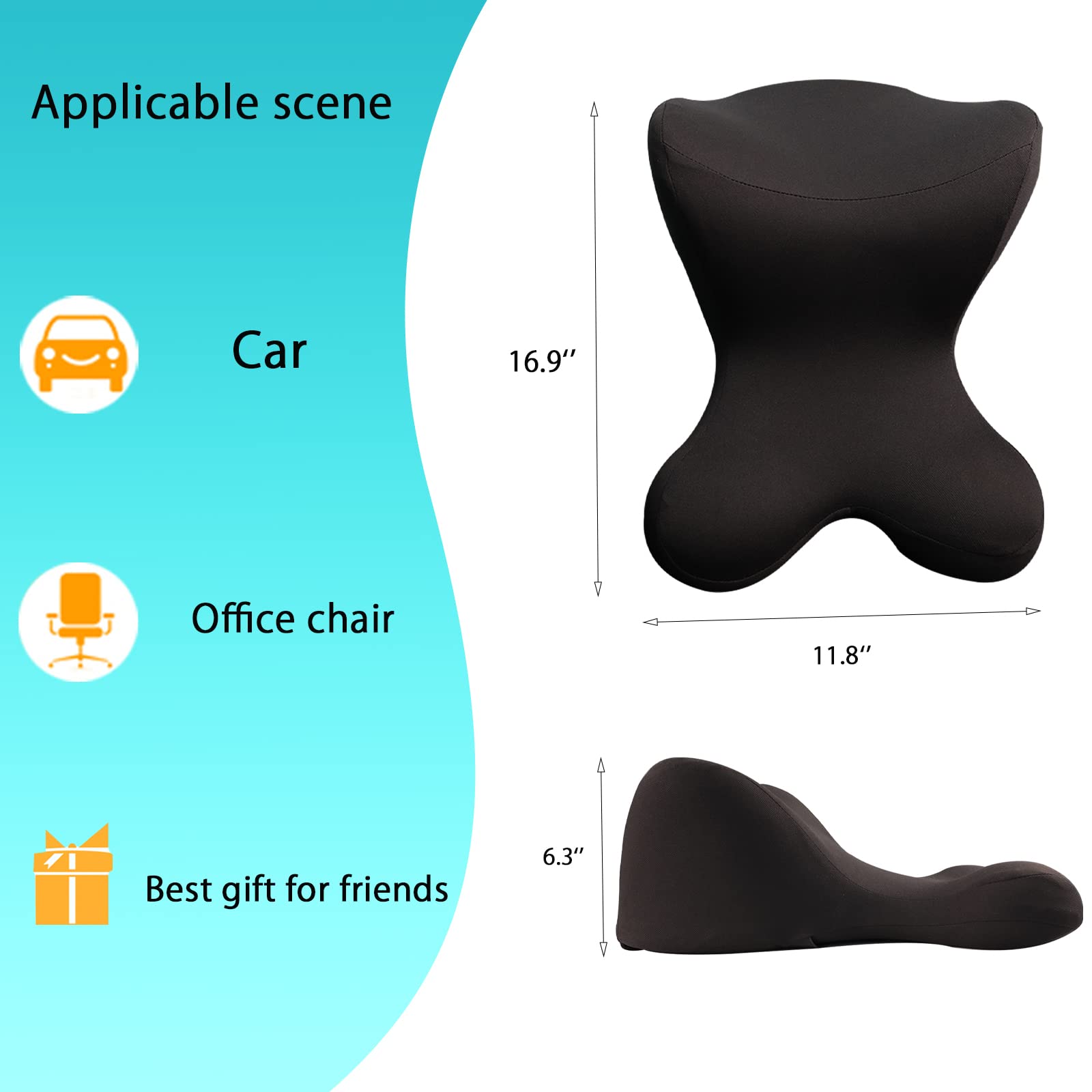Newsty size comparison with standard pillow showing compact fit advantage