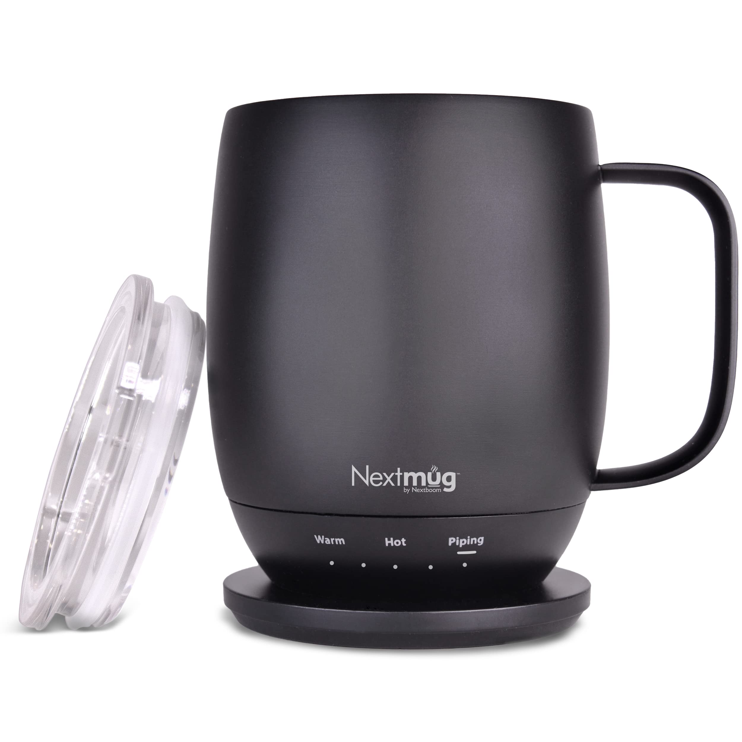 Nextmug docking coaster six-foot cord and wall plug close-up for flexible placement