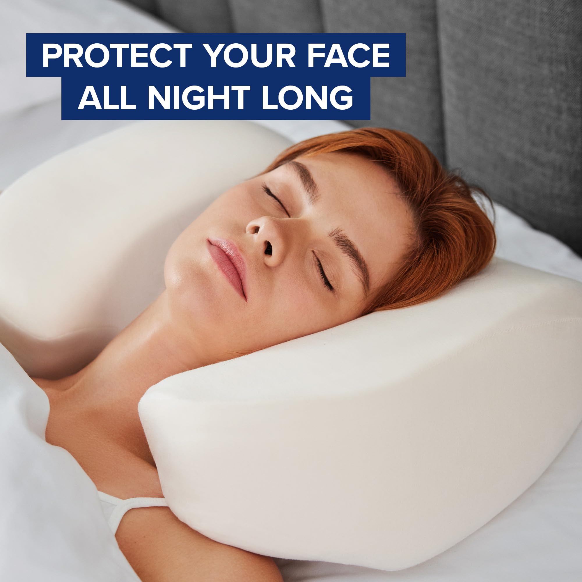 NextSleep pillow in use on a bed illustrating proper back-sleeper support