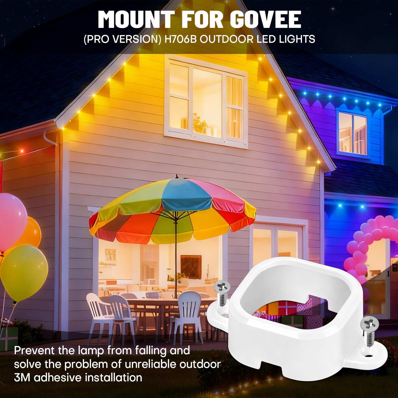 Nezylaf lifestyle night installation showing secure outdoor lights performance