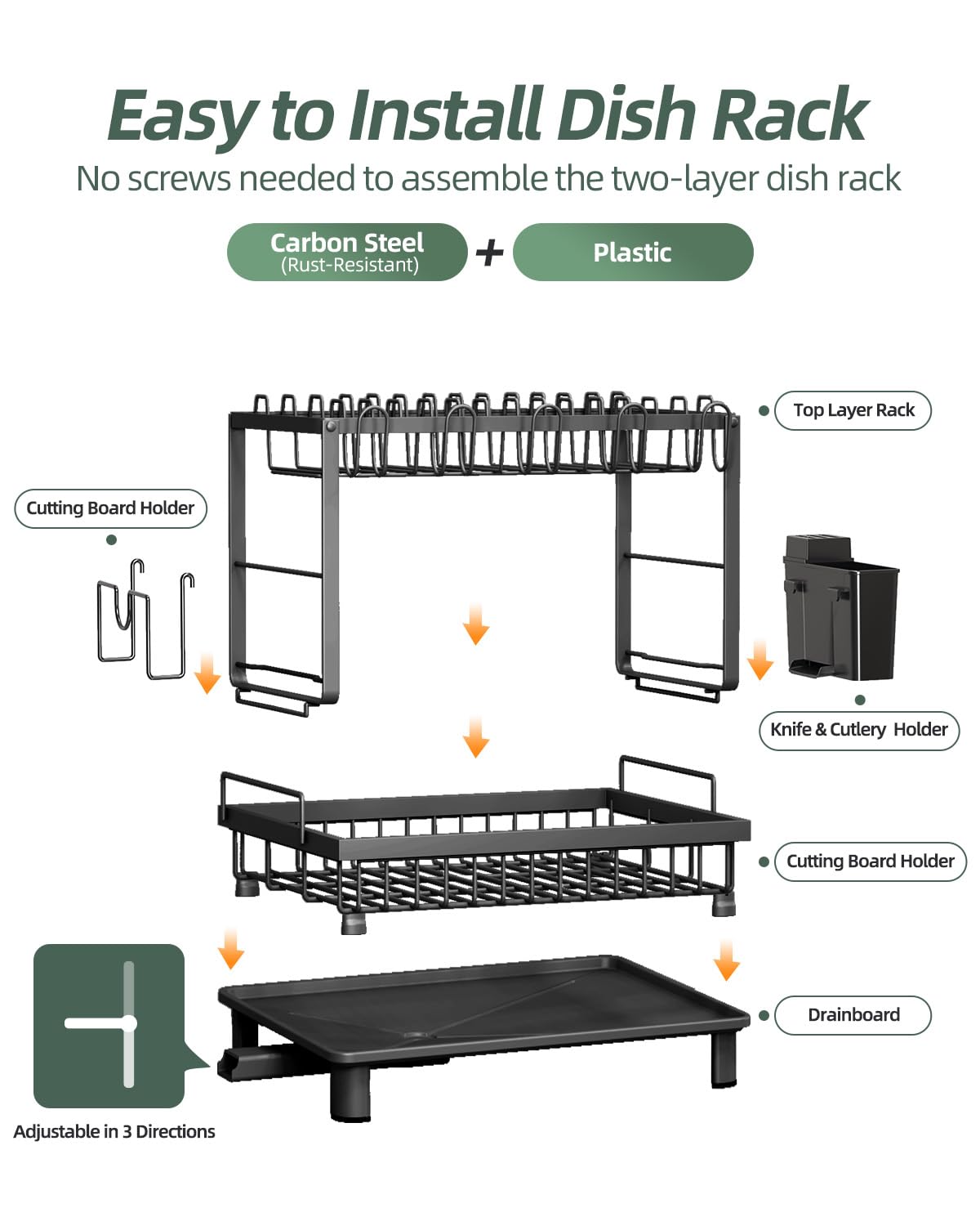 Nfnoyp cutting board slot and bowl rack holding boards and bowls for tidy storage