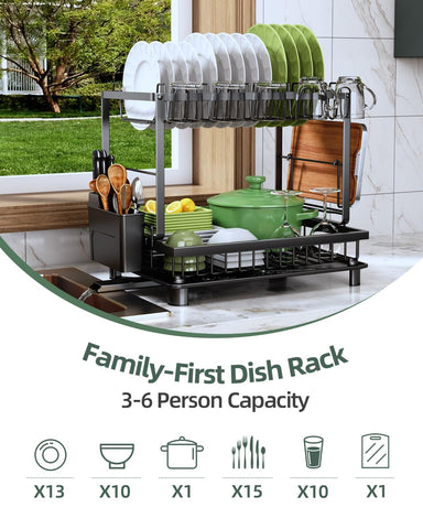 Nfnoyp on a modern kitchen counter showing practical, clutter-free dish drying