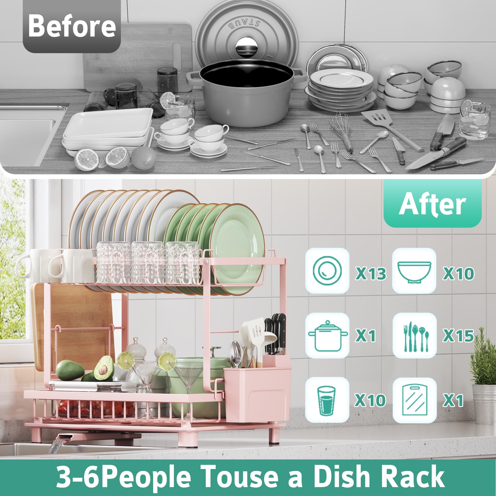 Nfnoyp on kitchen counter in use demonstrating space-saving neatness benefit