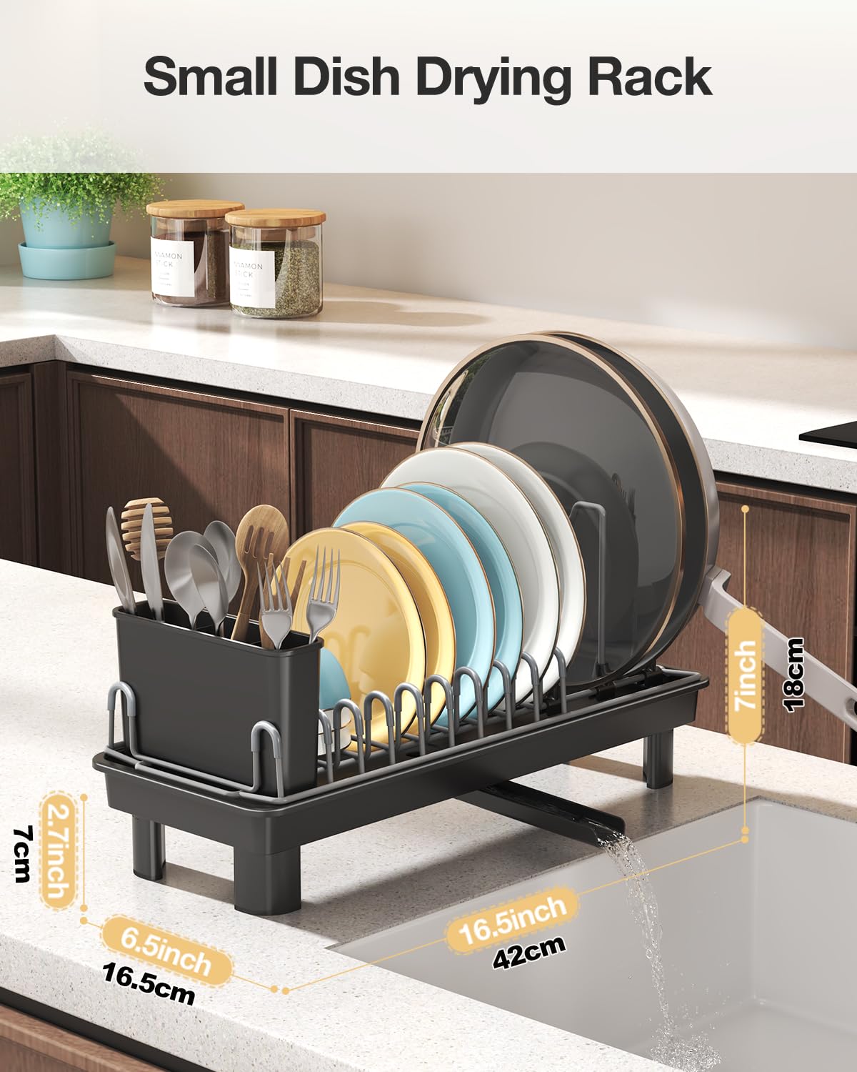Nfnoyp side view of tilted drainboard directing water to sink benefit