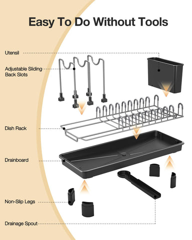 Nfnoyp rack next to plates and bowls showing compact size and capacity