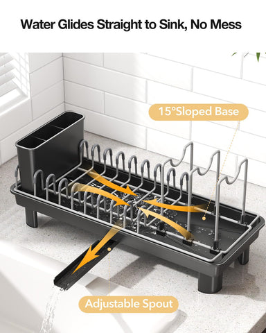 Nfnoyp utensil caddy holding forks and knives for organized drying benefit