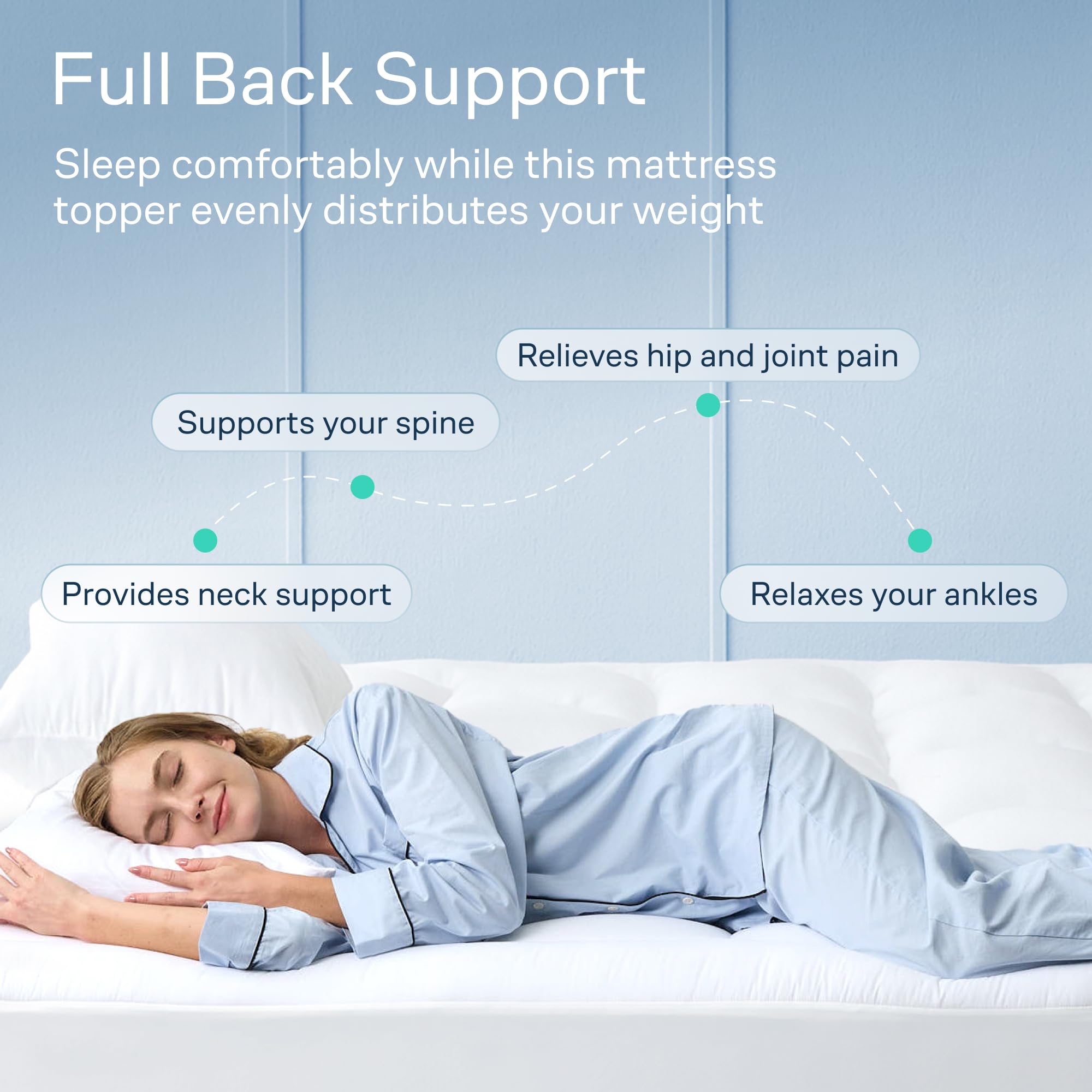 Niagara Sleep Solution topper in bedroom, adds cushion and cooling comfort