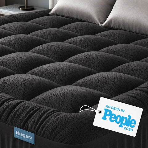 Niagara Sleep Solution front packaging showing queen topper and benefits