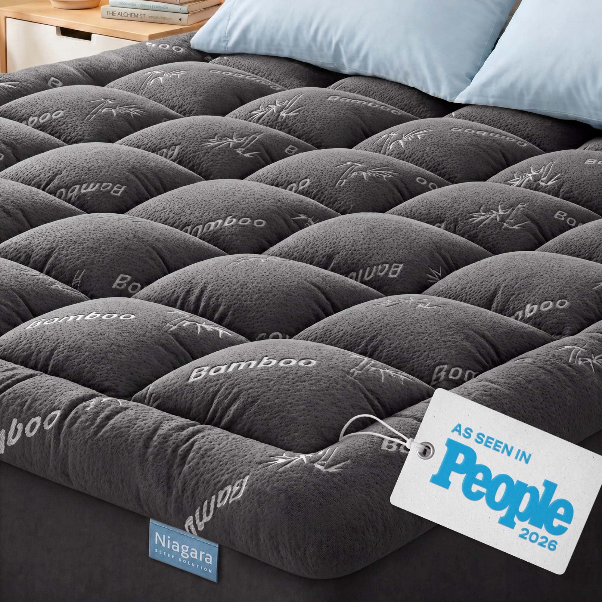 Niagara Sleep Solution front packaging showing full California King topper benefits