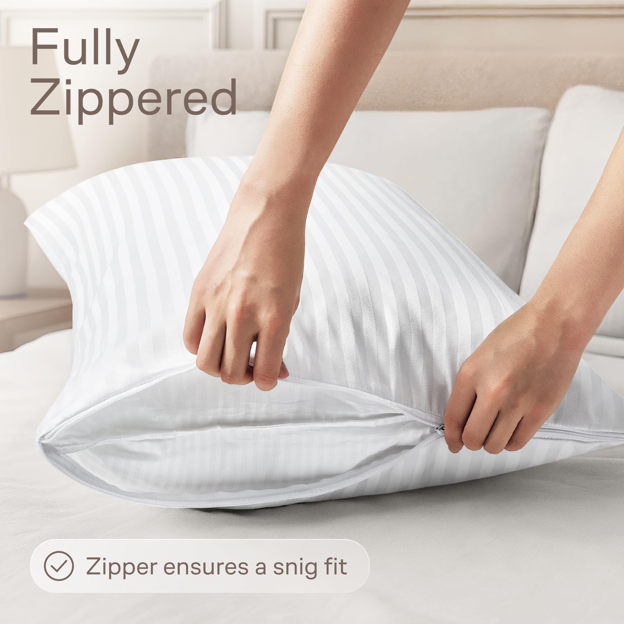 Niagara Sleep Solution fabric texture detail showing soft cotton-poly blend for quiet comfort