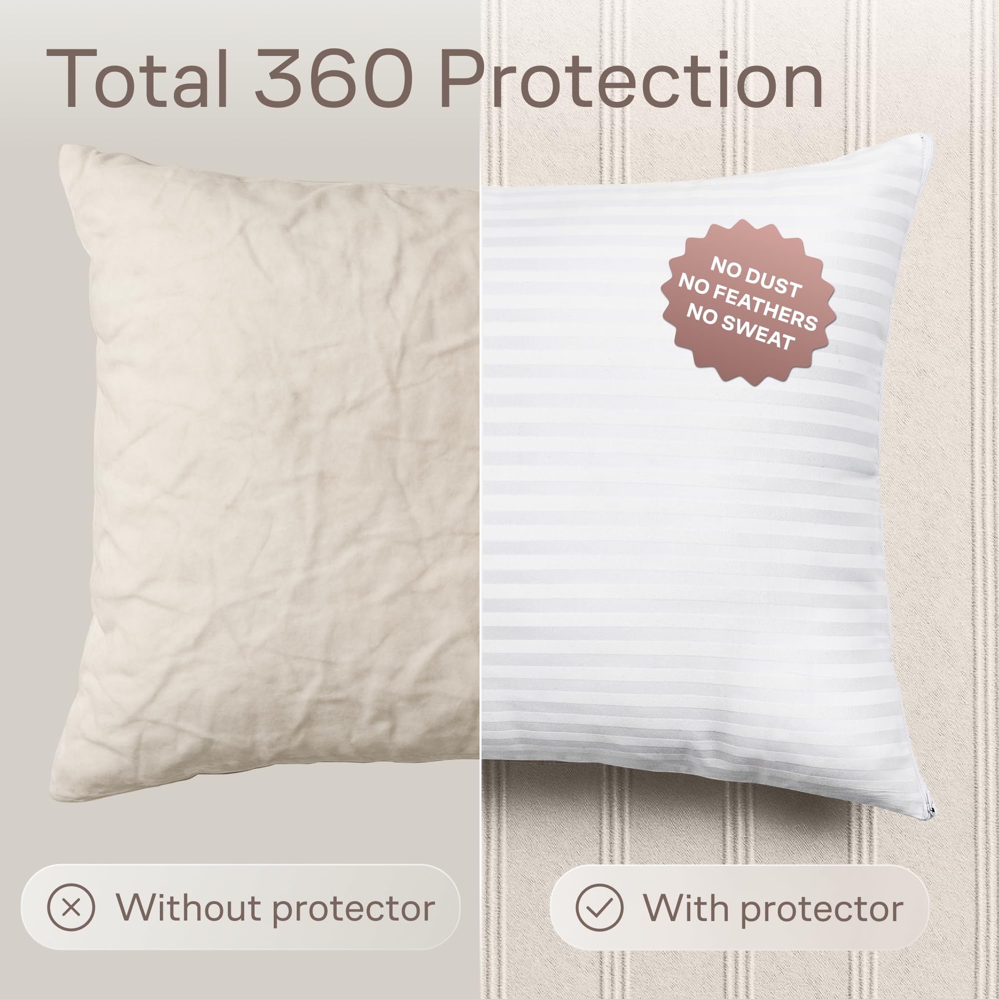 Niagara Sleep Solution hidden zipper close-up with auto-locking slider for secure closure