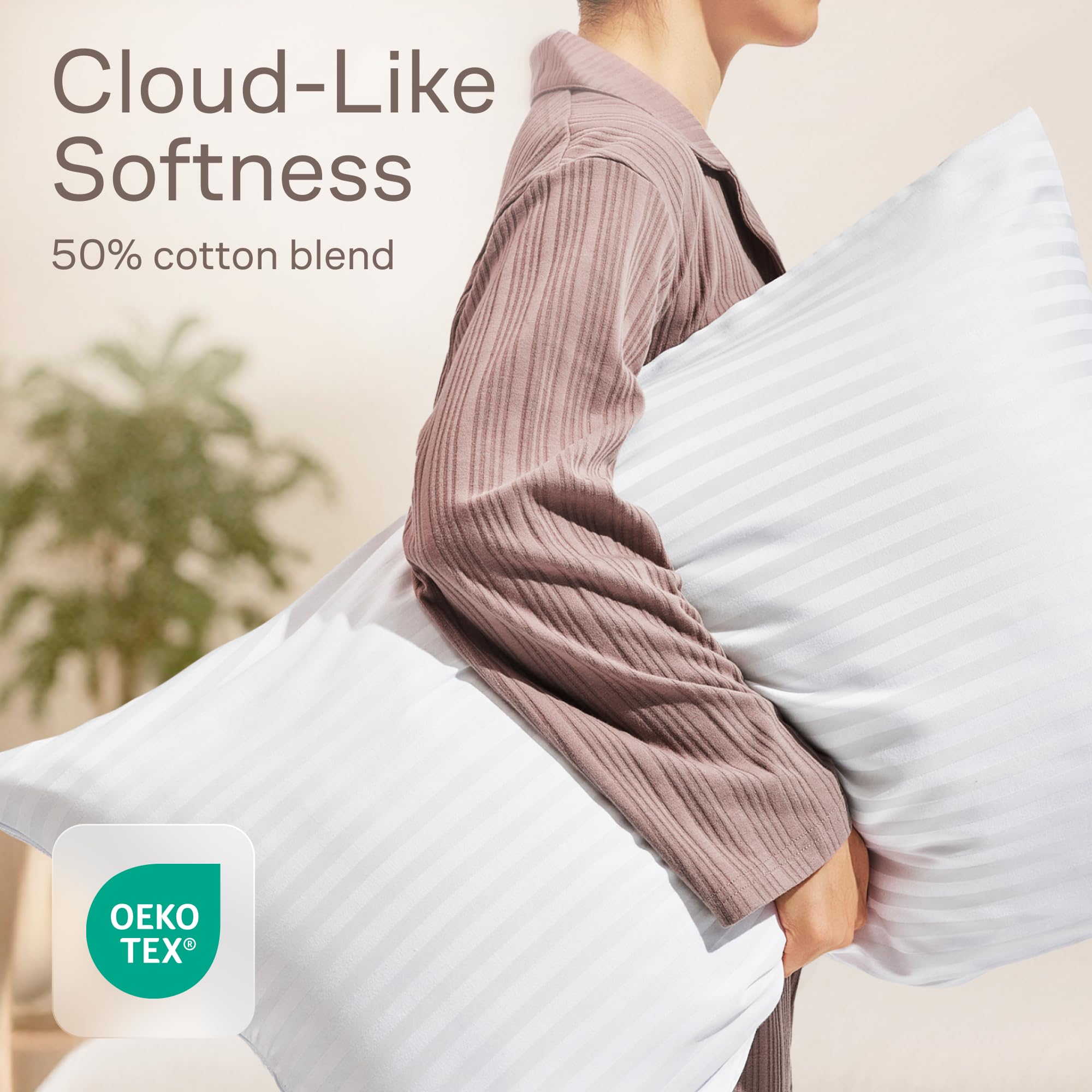 Niagara Sleep Solution protector fitted on king pillow demonstrating full 360° coverage