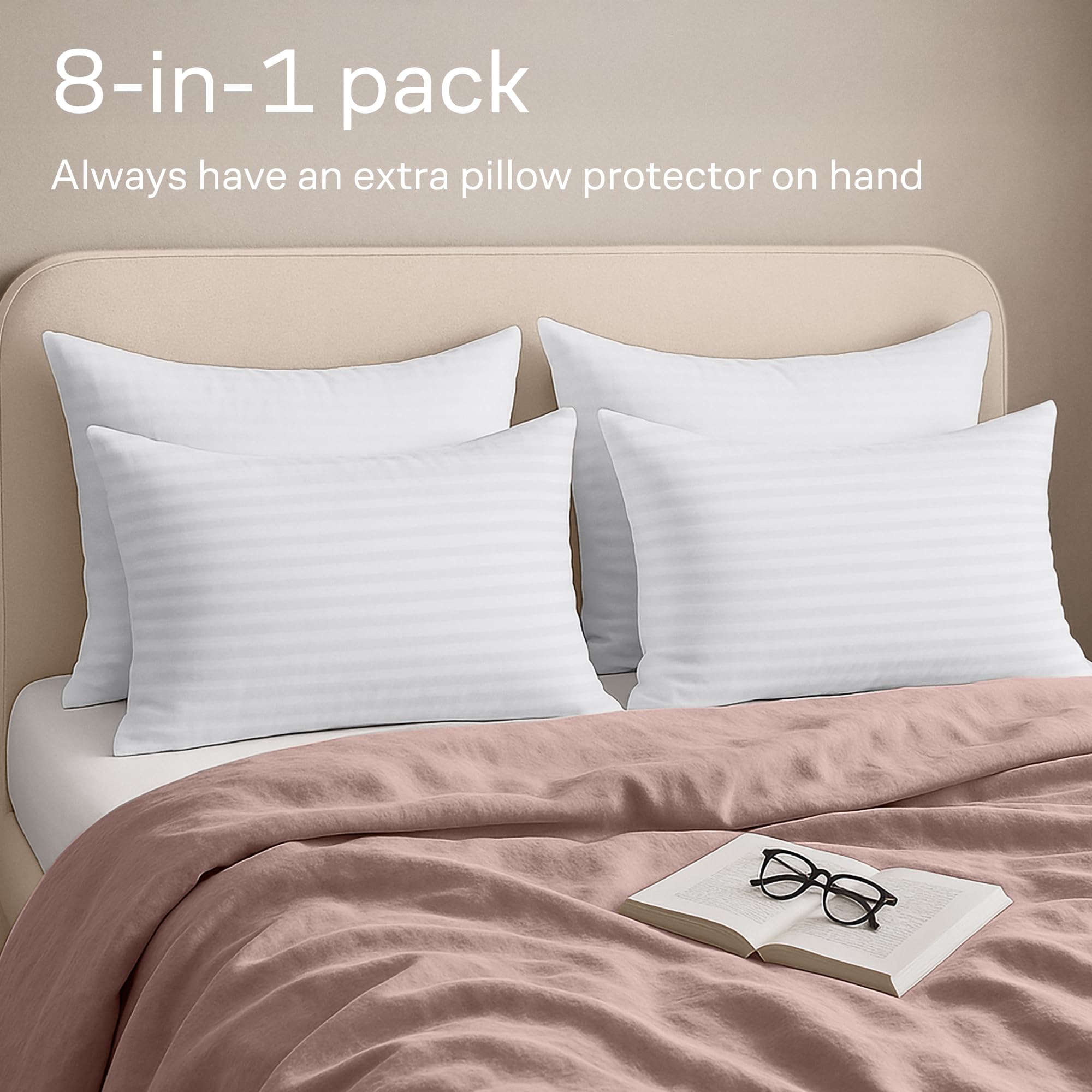 Niagara Sleep Solution stack of four protectors illustrating set quantity and storage ease