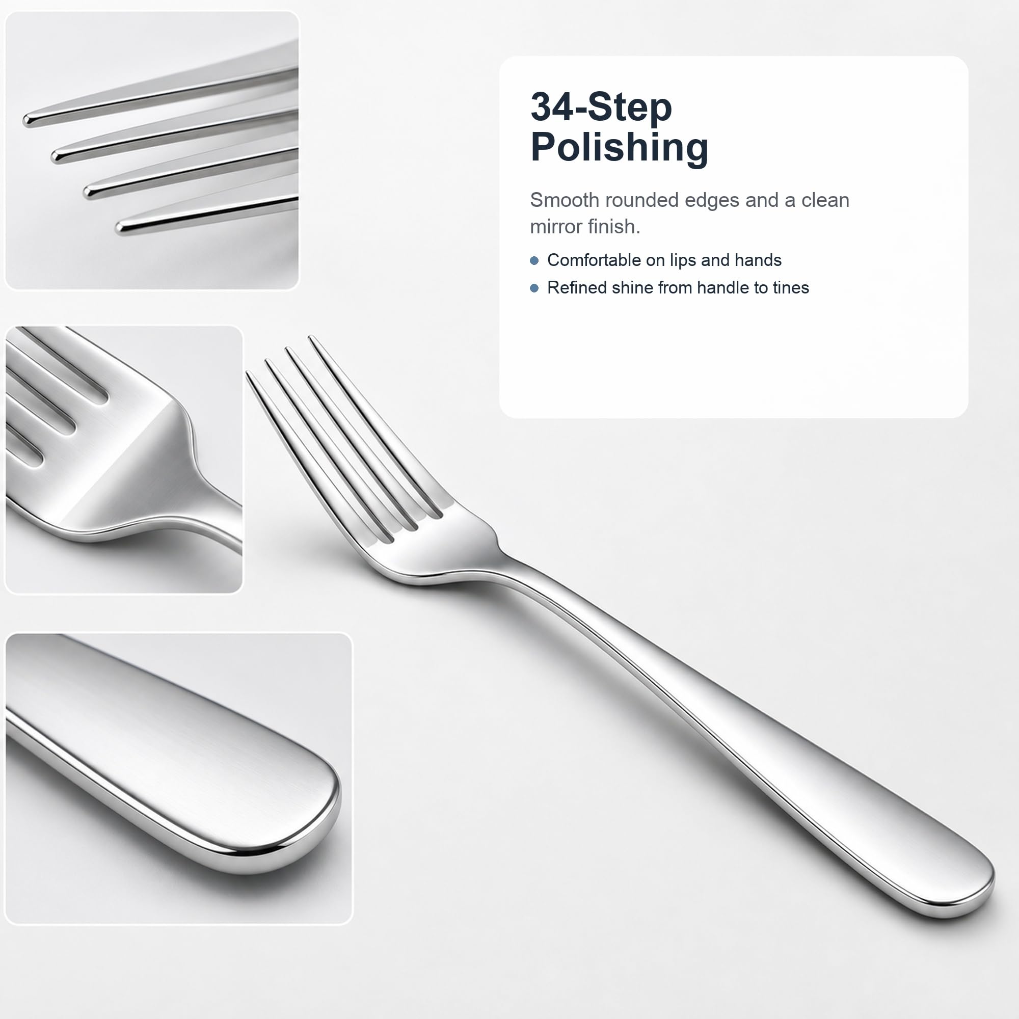 Nice Kitchen hand holding an 8-inch fork showing balanced weight and comfortable grip