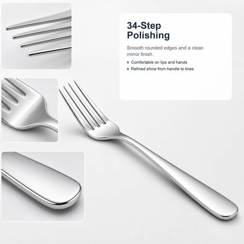 Nice Kitchen hand holding an 8-inch fork showing balanced weight and comfortable grip