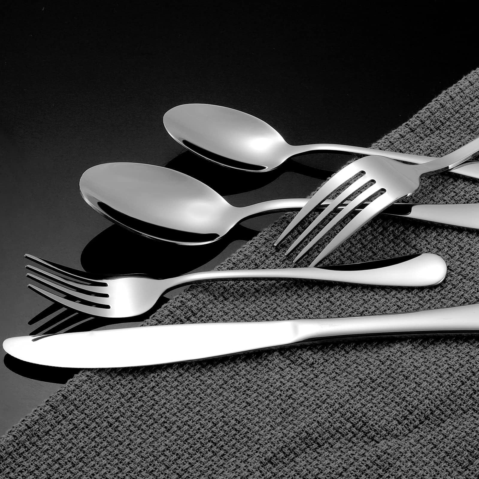 Nice Kitchen knife and fork edge detail showing smooth rims and safe use benefit