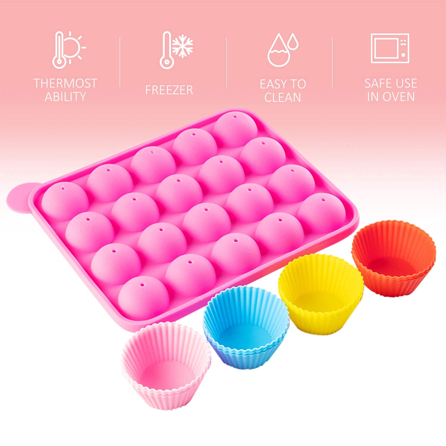 Nice Kitchen silicone cake pop and cupcake molds close-up for easy release