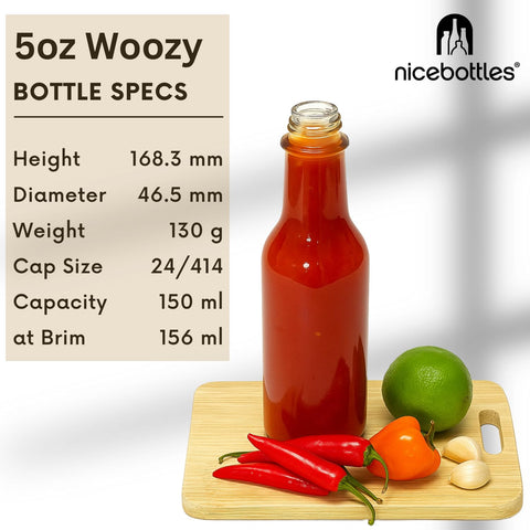nicebottles bottle poured at kitchen counter with sauce — ideal for small-batch serving