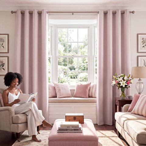 NICETOWN silver grommet detail for smooth hanging and easy installation benefit