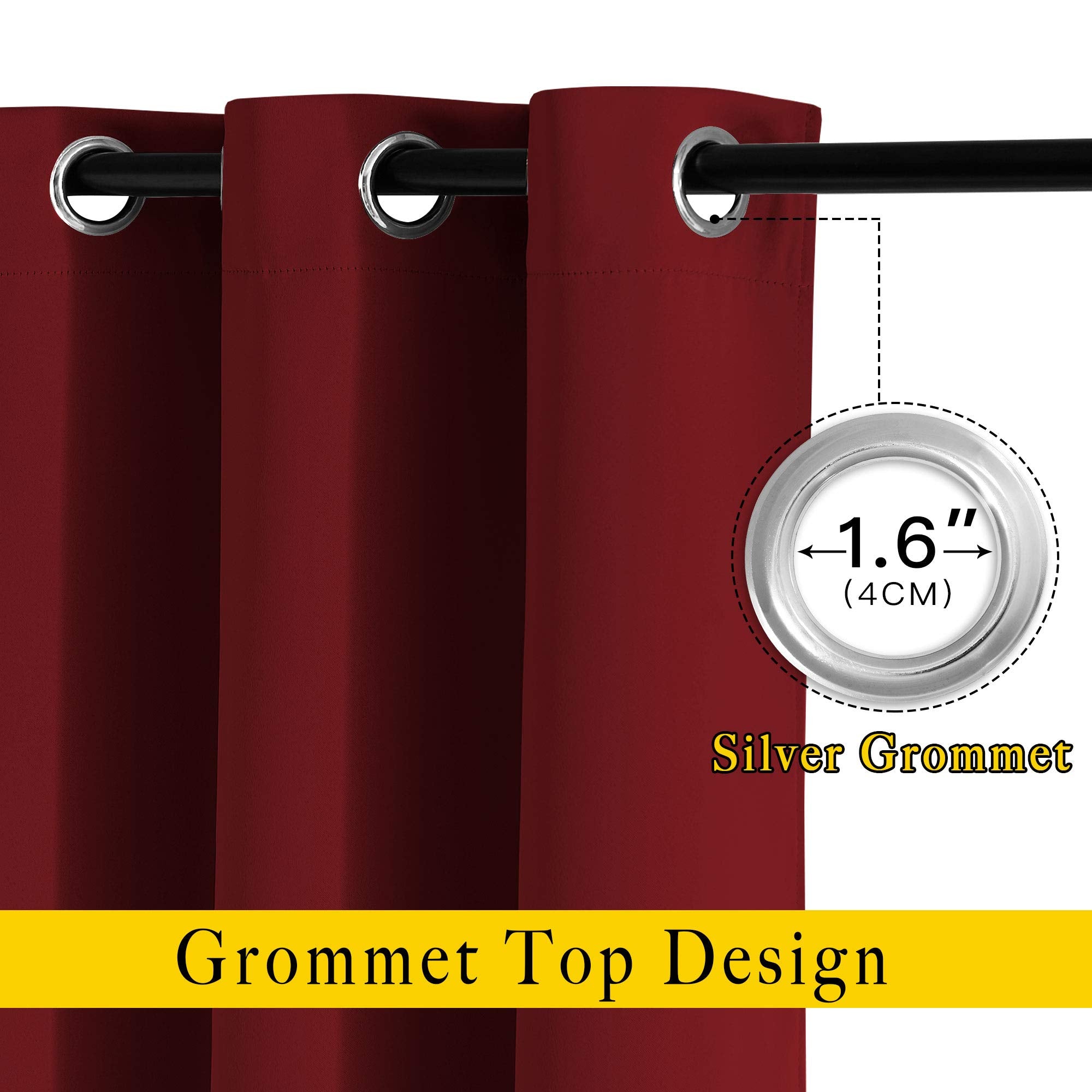 NICETOWN silver grommet close-up showing easy rod installation benefit