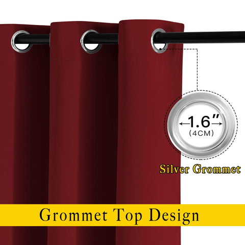 NICETOWN silver grommet close-up showing easy rod installation benefit