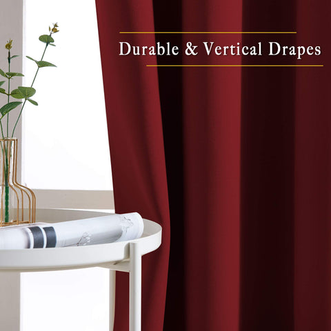 NICETOWN curtains alongside tape measure showing exact 52x84 sizing