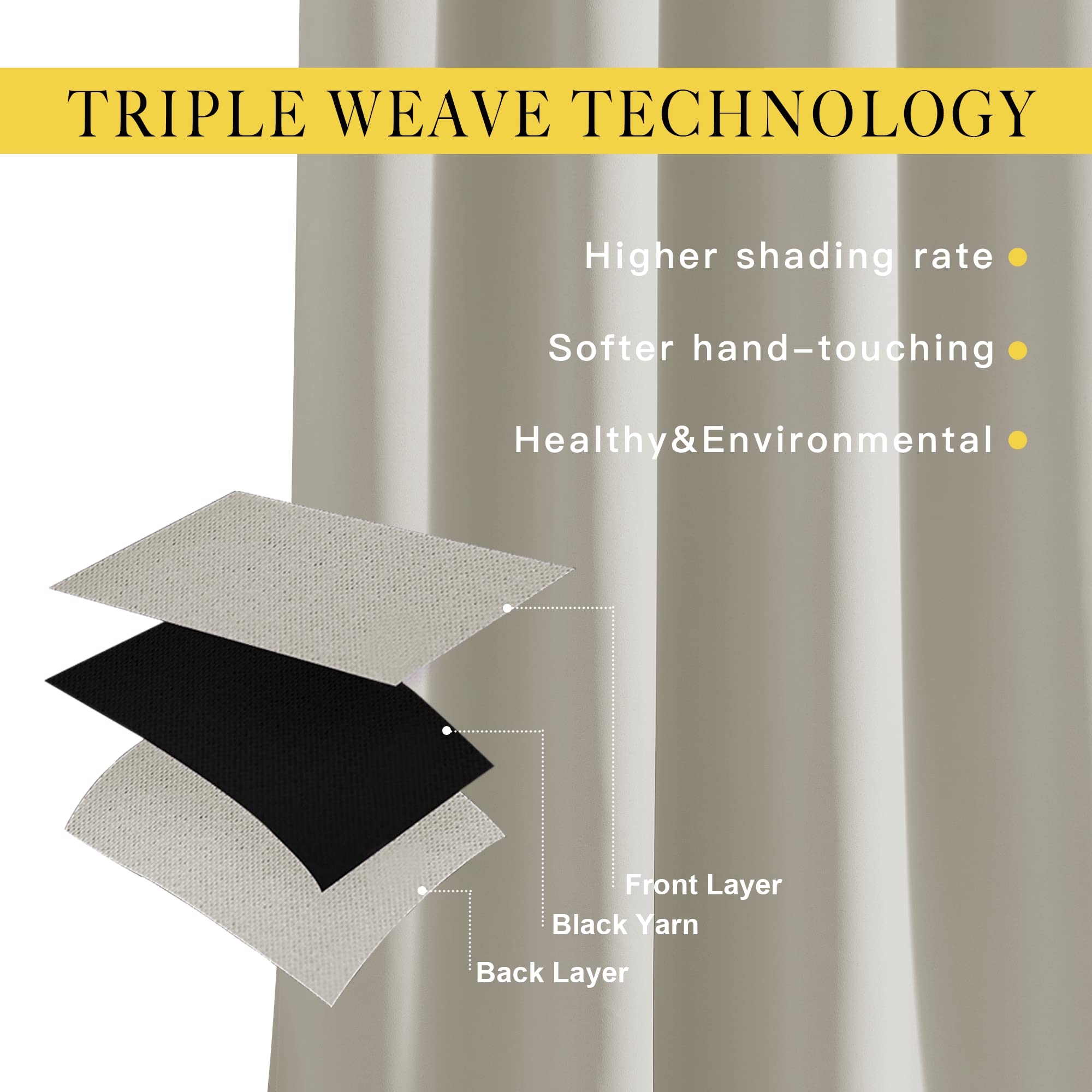 NICETOWN close-up of microfiber texture demonstrating dense weave for light blocking