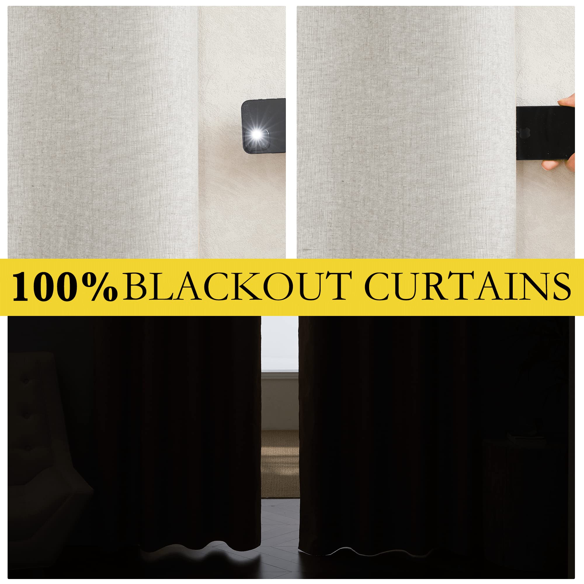 NICETOWN linen texture close-up highlighting breathable natural weave