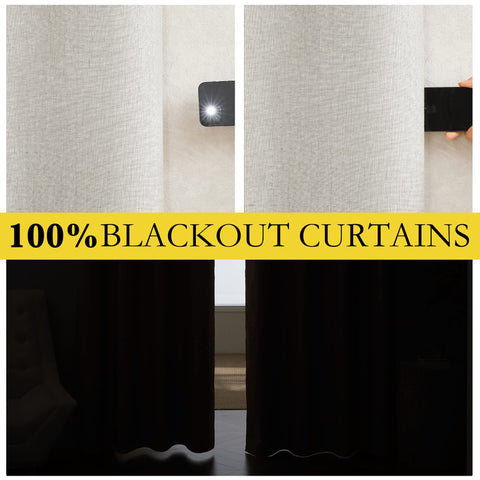 NICETOWN linen texture close-up highlighting breathable natural weave