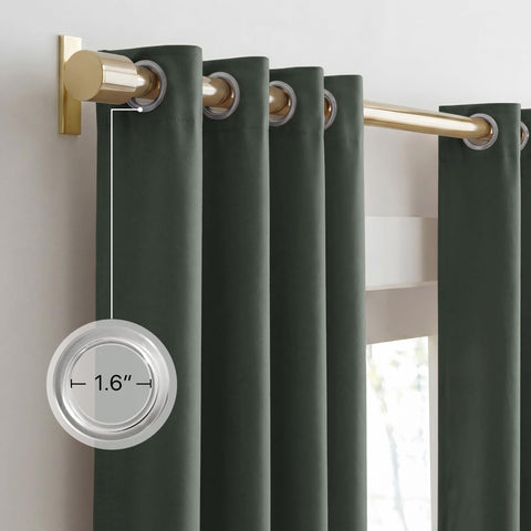 NICETOWN curtain beside ruler showing 52x84 inch panel size for accurate scale