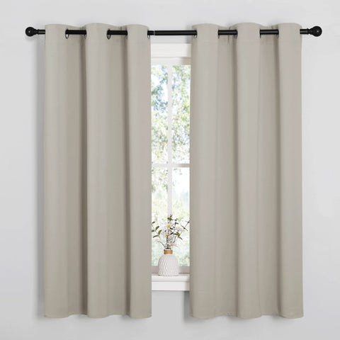 NICETOWN front view of 42x63 blackout curtains showing full coverage benefit